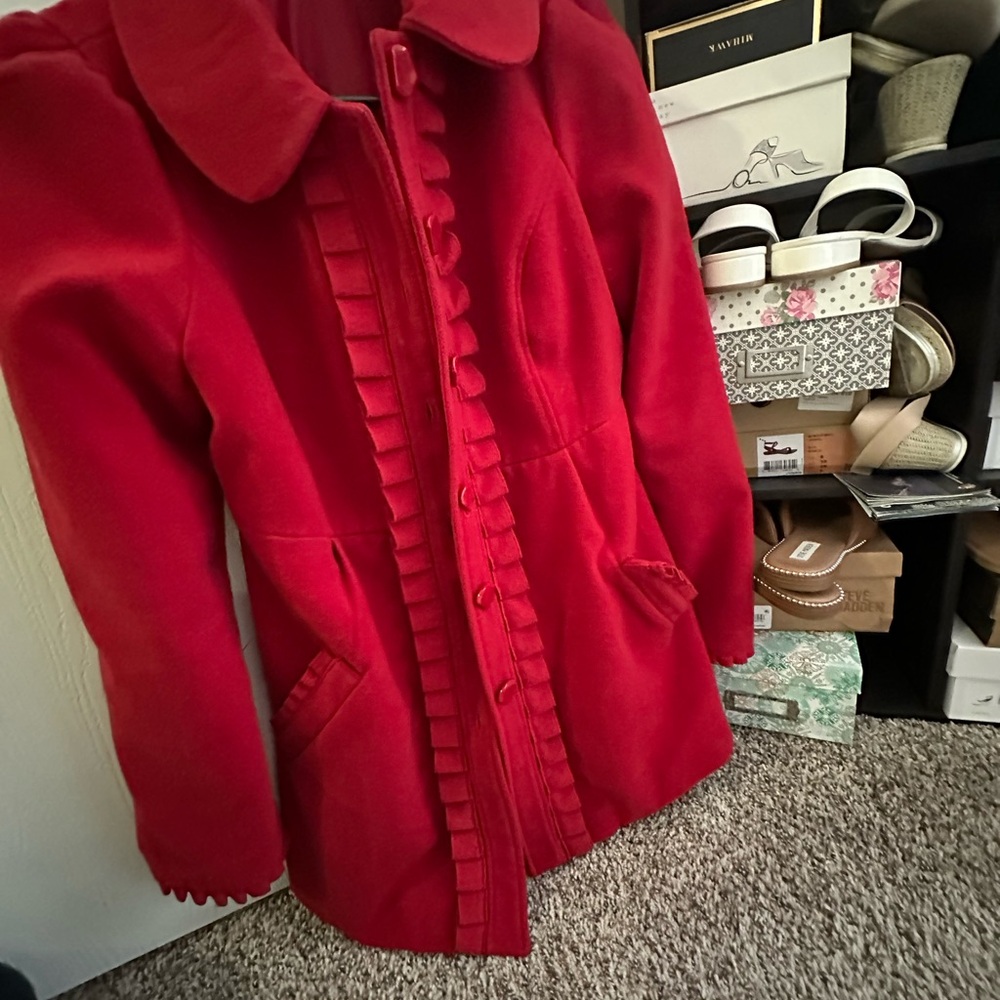 Red Ruffled Coat - Picture 1 of 4